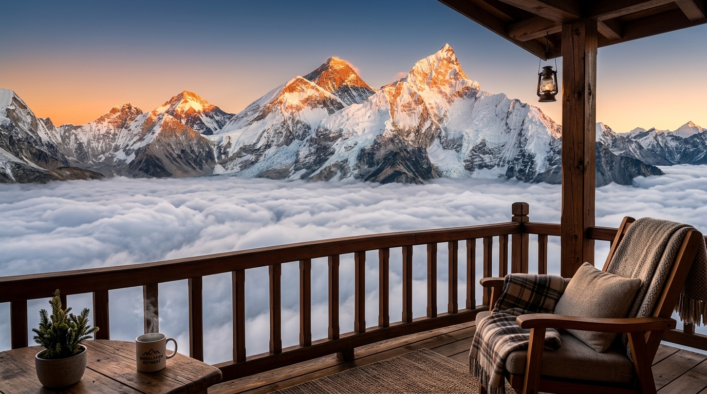 Balcony viewing sea of clouds